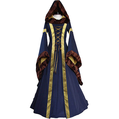 Medieval Victoria Retro Hooded Bell Sleeve Dress