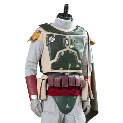 TV Series The Mando Season 2 Boba Fett Men Green Uniform Outfit Cosplay Costume Halloween Carnival Suit