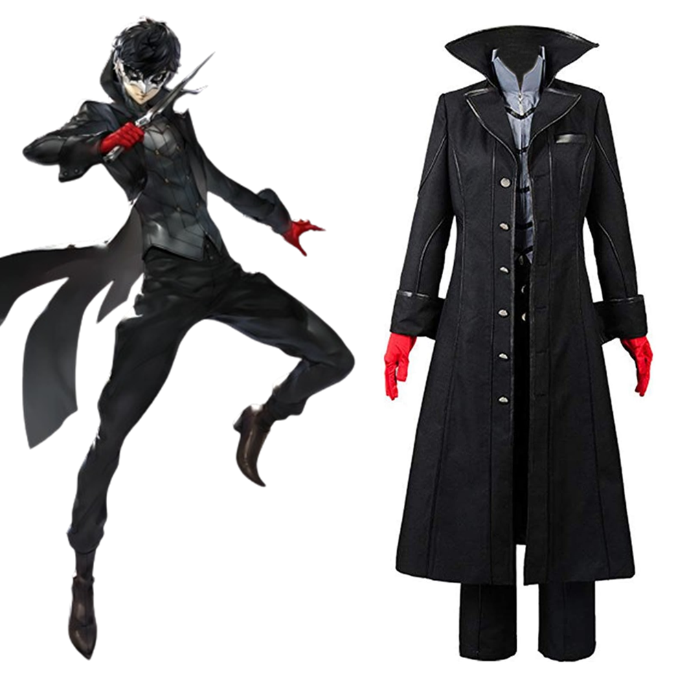 Game Persona 5 Joker Black Outfit Cosplay Costume Halloween Carnival Halloween Carnival Suit