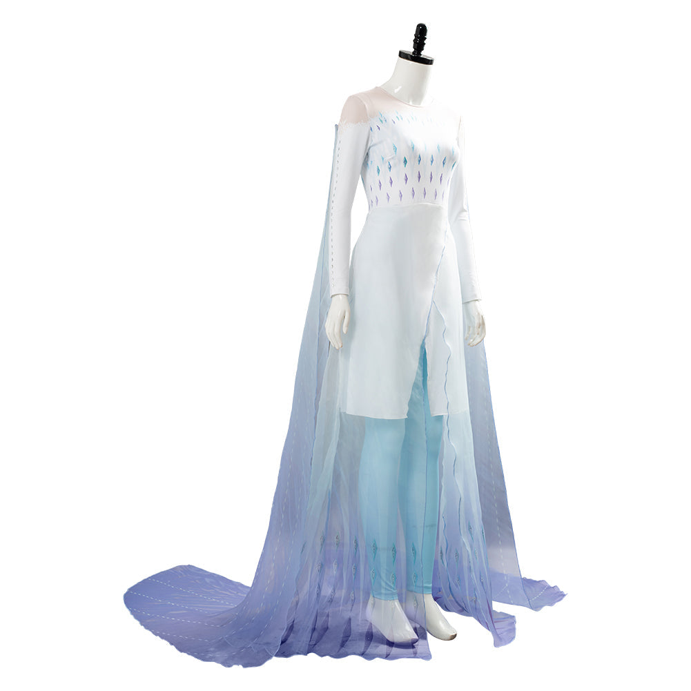 Movie Elsa Frozen 2 Ahtohallan Cave Snow Flake Dress Cosplay Costume Halloween Carnival Suit