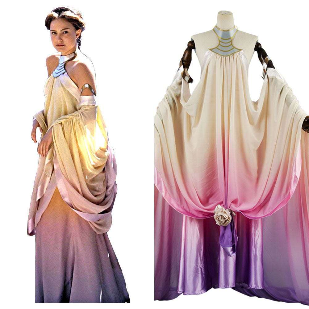 Movie Star Wars Padme Amidala Naberrie Lake Dress Cosplay Costume Halloween Carnival Suit