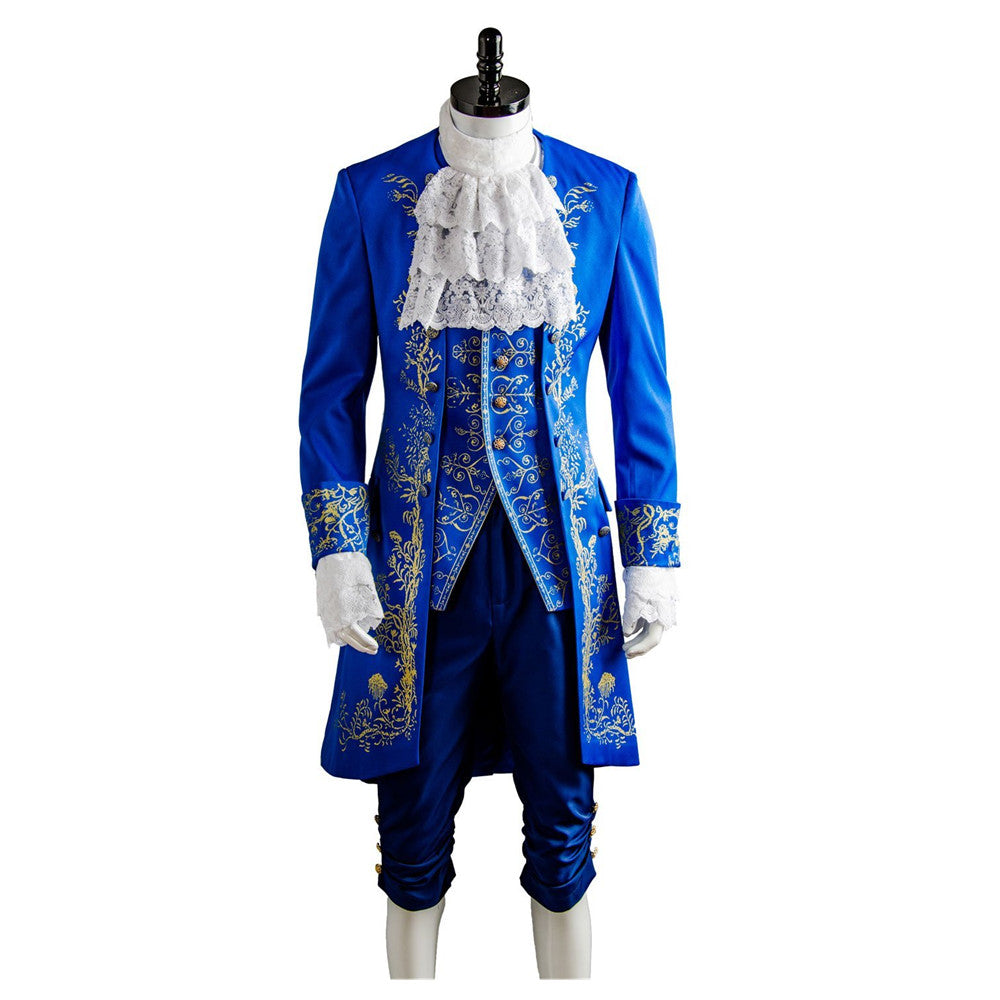 Movie Beauty and the Beast Prince Adam Suit Cosplay Costume Adults Halloween Outfit