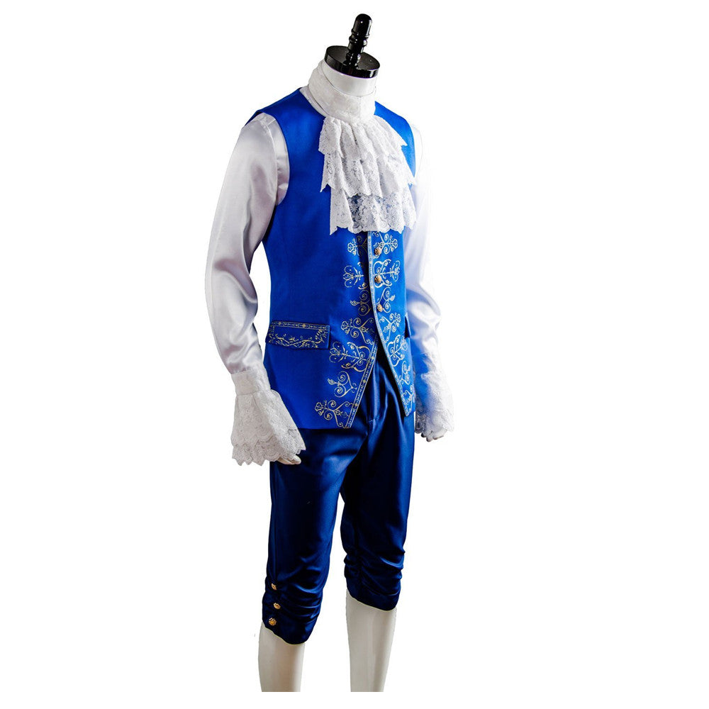 Movie Beauty and the Beast Prince Adam Suit Cosplay Costume Adults Halloween Outfit