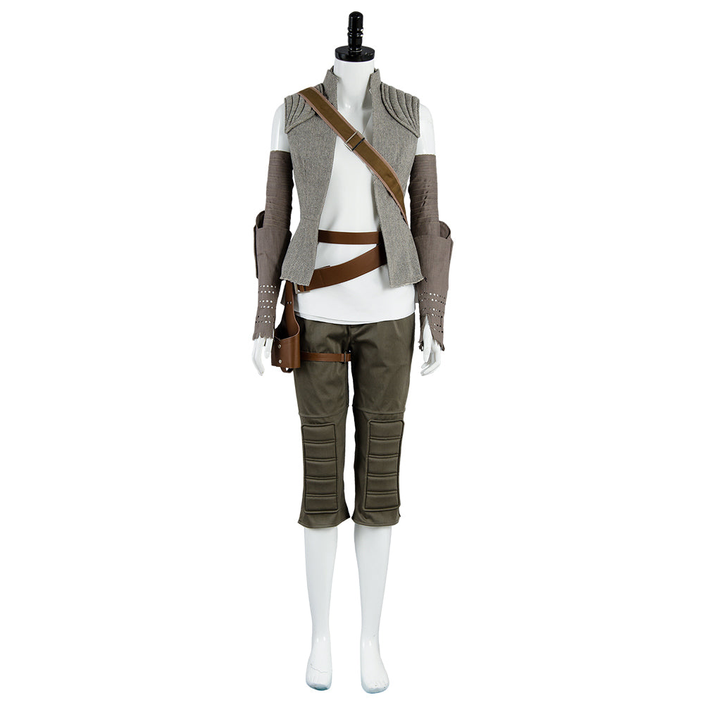 Movie The Last Jedi Rey Outfit Cosplay Costume Halloween Carnival Suit