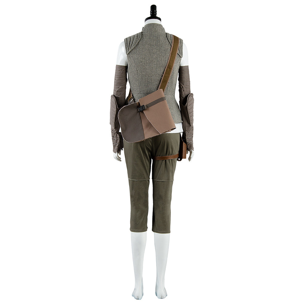 Movie The Last Jedi Rey Outfit Cosplay Costume Halloween Carnival Suit