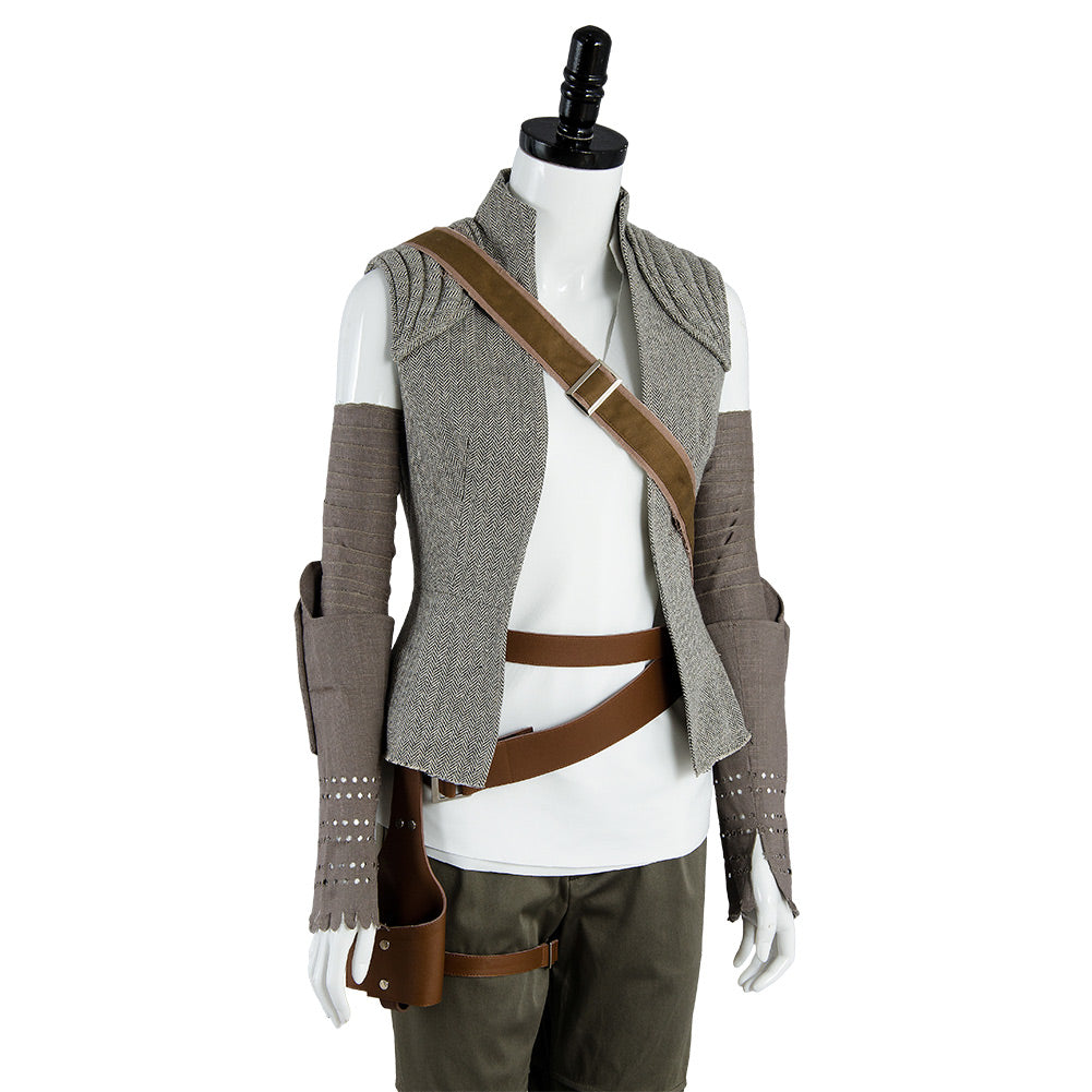 Movie The Last Jedi Rey Outfit Cosplay Costume Halloween Carnival Suit