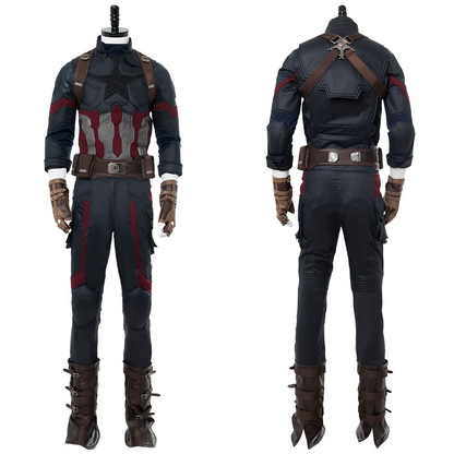 Movie Avengers 3 : Infinity War Captain America Steven Rogers Outfit Uniform Suit Cosplay Costume NEW