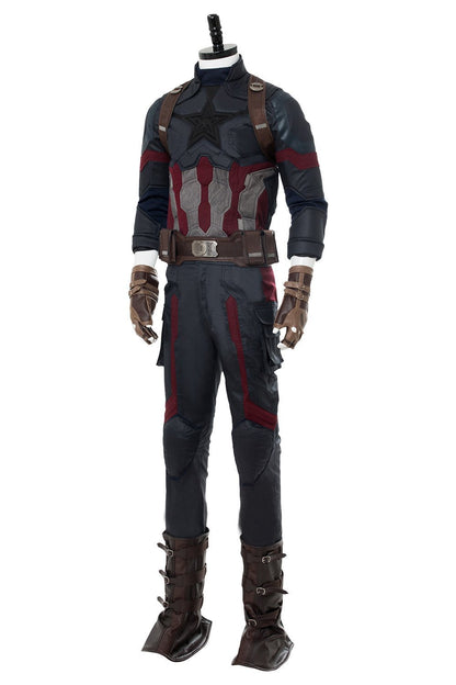 Movie Avengers 3 : Infinity War Captain America Steven Rogers Outfit Uniform Suit Cosplay Costume NEW