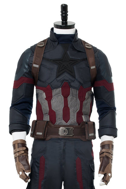 Movie Avengers 3 : Infinity War Captain America Steven Rogers Outfit Uniform Suit Cosplay Costume NEW