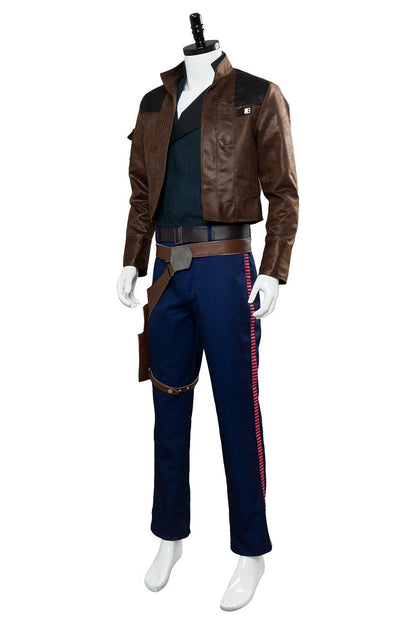 Movie Star Wars Han Solo Brown Jacket Set Outfit Cosplay Costume Halloween Carnival Suit