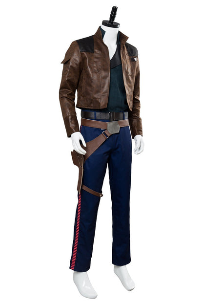 Movie Star Wars Han Solo Brown Jacket Set Outfit Cosplay Costume Halloween Carnival Suit