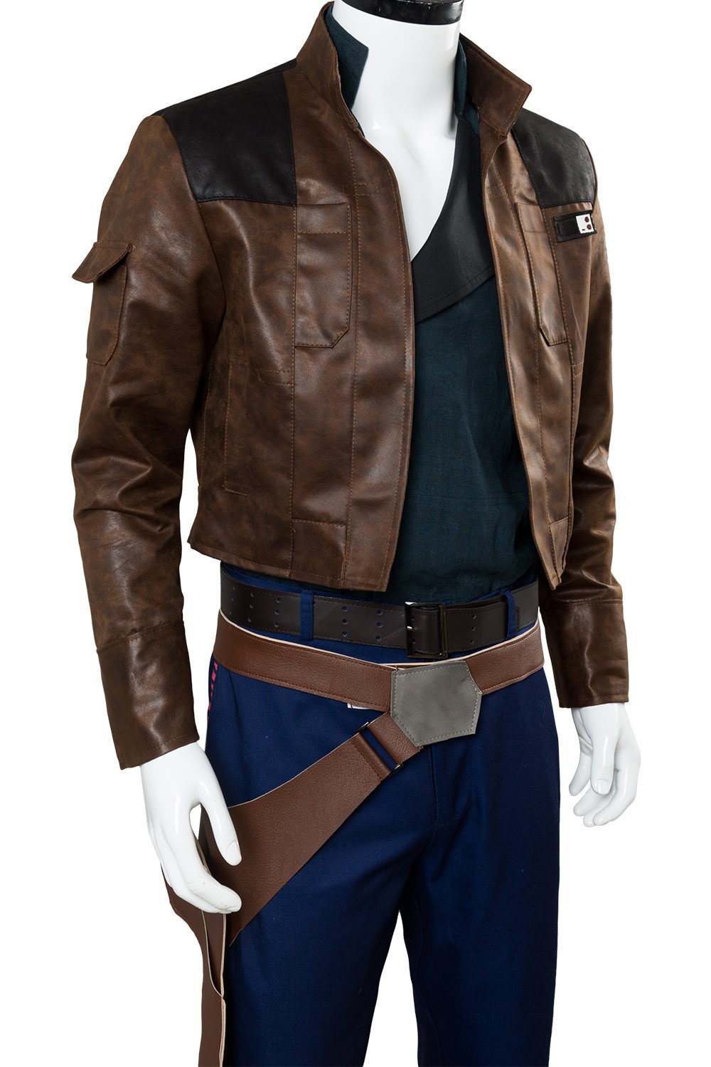 Movie Star Wars Han Solo Brown Jacket Set Outfit Cosplay Costume Halloween Carnival Suit