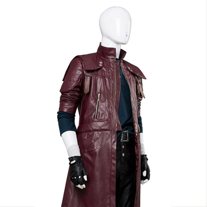 Game Devil May Cry V DMC5 Dante Aged Outfit Leather Cosplay Costume Halloween Carnival Suit