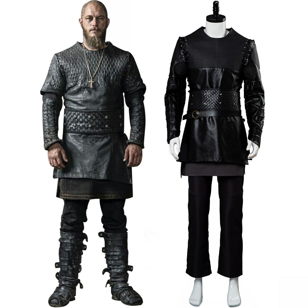 Movie Vikings Ragnar Lothbrok Black Set Outfits Cosplay Costume Halloween Suit