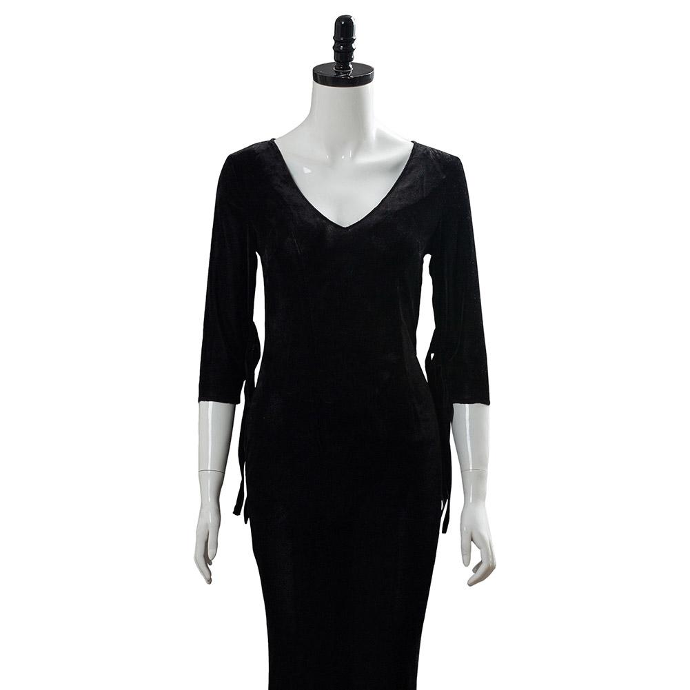 TV Series The Addams Family Morticia Black Dress Cosplay Costume Outfit Halloweem Suit