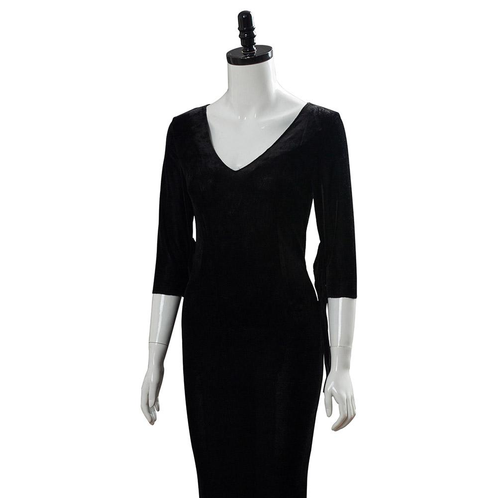 TV Series The Addams Family Morticia Black Dress Cosplay Costume Outfit Halloweem Suit