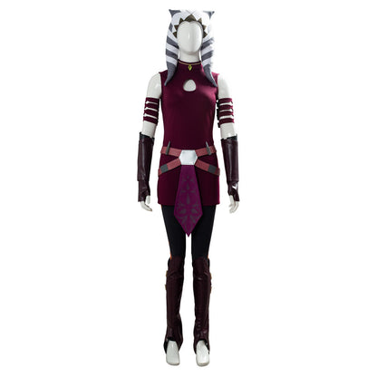 TV Series Ahsoka 2023 Ahsoka Tano The Clone Wars Red Outfits Cosplay Costume Halloween Props