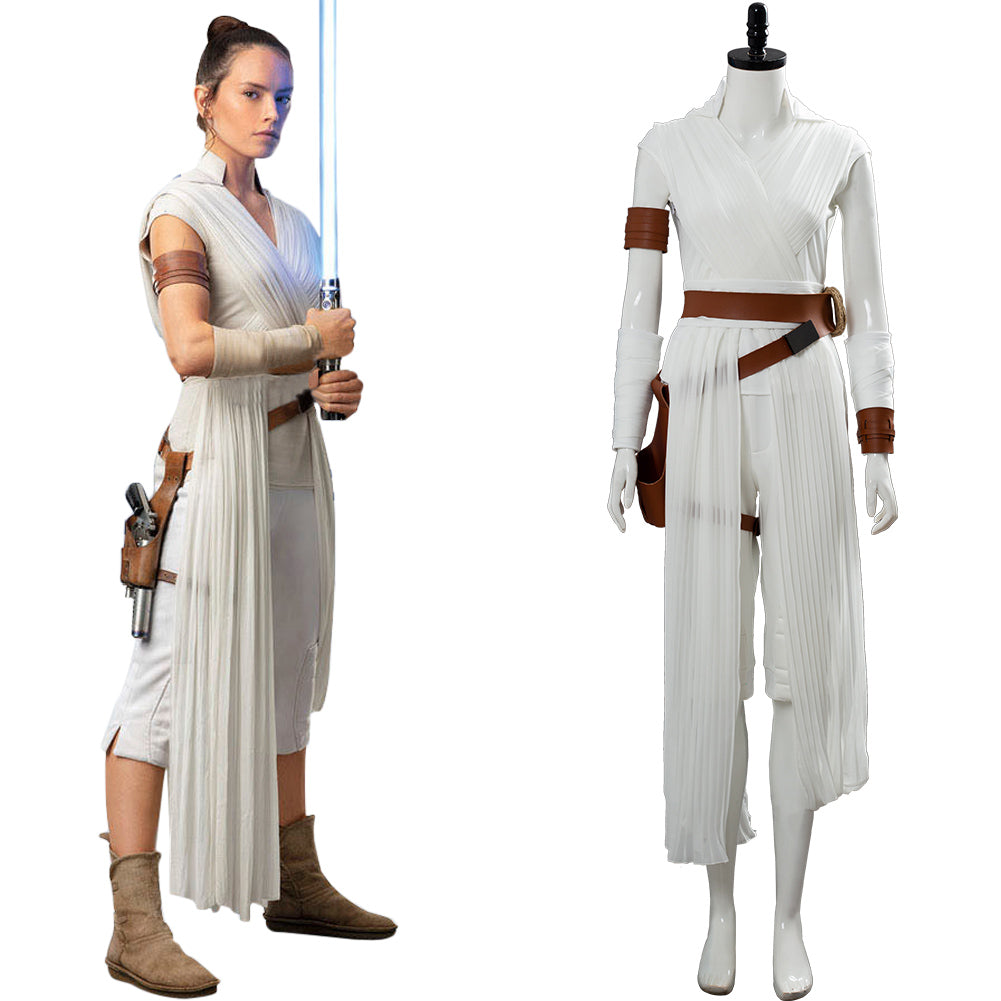 Movie Star Wars The Rise of Skywalker Rey Cosplay Costume Halloween Carnival Suit