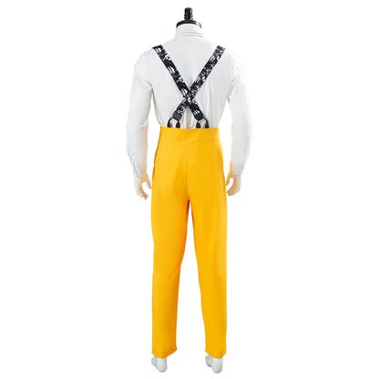 Movie The Mask Jim Carrey Yellow Suit Men Uniform Outfit Cosplay Costume Halloween Carnival Costume