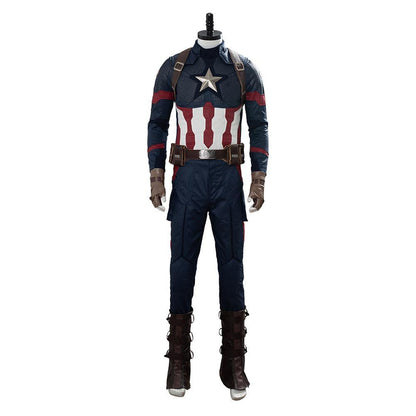 Movie Avengers 4: Endgame Steve Rogers Captain America Cosplay Costume Halloween Carnival Suit