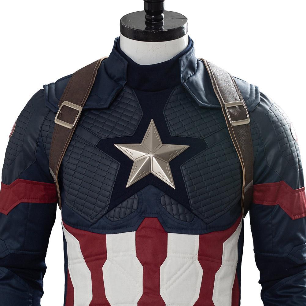 Movie Avengers 4: Endgame Steve Rogers Captain America Cosplay Costume Halloween Carnival Suit