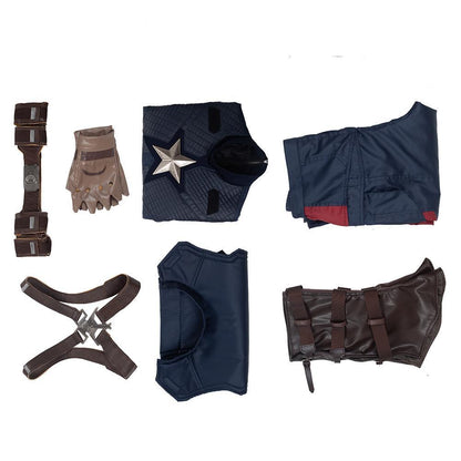 Movie Avengers 4: Endgame Steve Rogers Captain America Cosplay Costume Halloween Carnival Suit