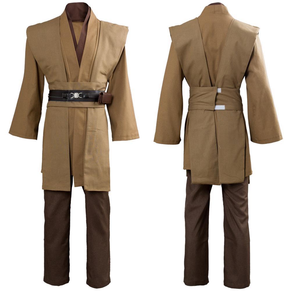 Movie Star Wars Kenobi Jedi Tunic Cosplay Costume Brown Version No Cloak Halloween Carnival Suit