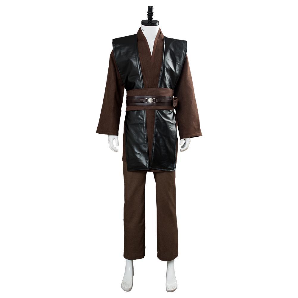 Movie Star Wars Anakin Brown Outfits No Clock Cosplay Costume Halloween carnival Suit