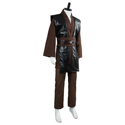 Movie Star Wars Anakin Brown Outfits No Clock Cosplay Costume Halloween carnival Suit