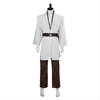 Movie Star Wars Kenobi Jedi TUNIC White Cosplay Costume Halloween Carnival Suit