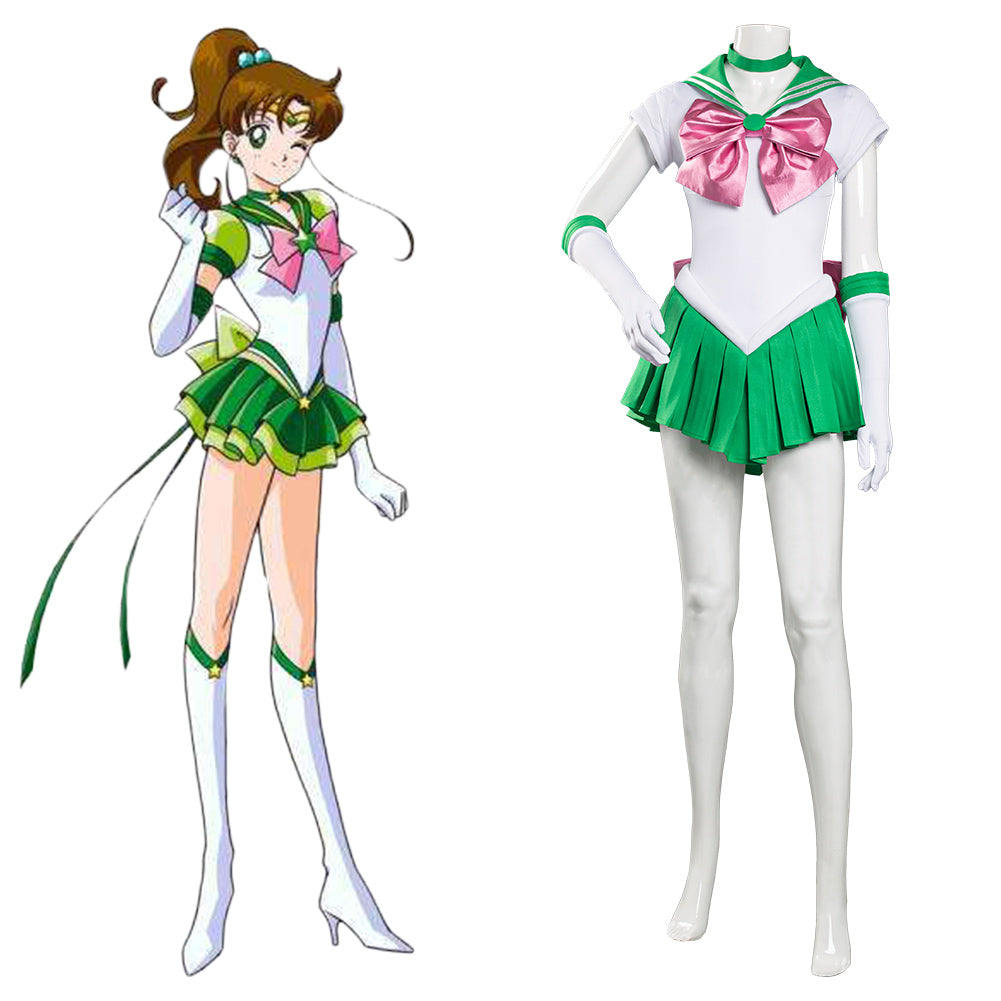 Anime Sailor Moon Kino Makoto Uniform Green Dress Outfit Halloween Carnival Suit Cosplay Costume