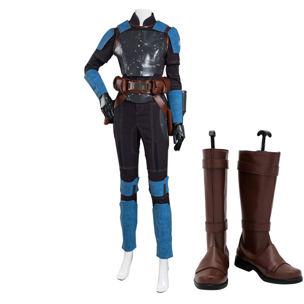 TV Series The Book Of Boba Fett Bo-Katan Kryze Blue Set Outfit Halloween Carnival Suit Cosplay Costume