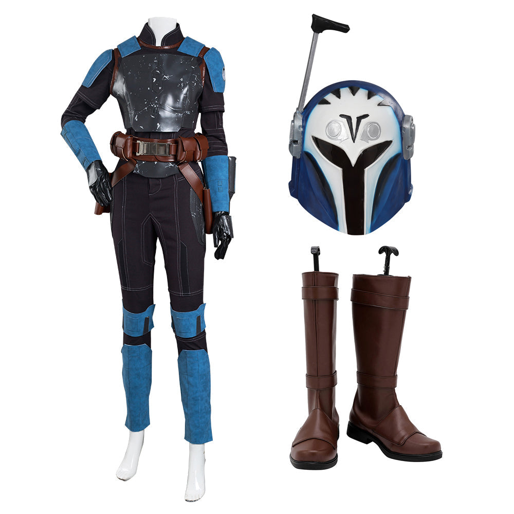 TV Series The Book Of Boba Fett Bo-Katan Kryze Blue Set Outfit Halloween Carnival Suit Cosplay Costume