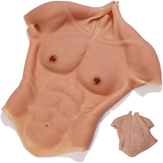 Realistic Silicone Muscle Body Suit with Zipper – Small Size