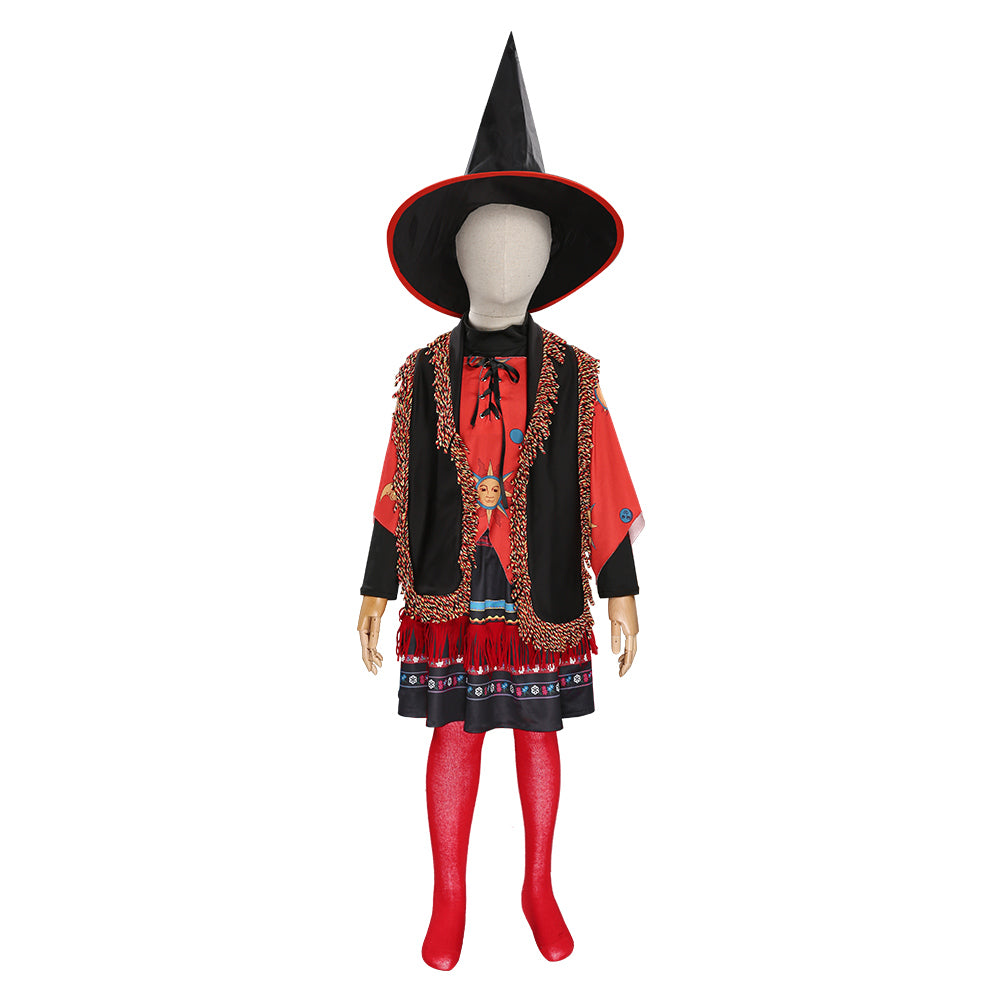 Movie Hocus Pocus Kids Children Girls Skirt Hat Outfit Dani Dennison Halloween Carnival Suit Cosplay Costume