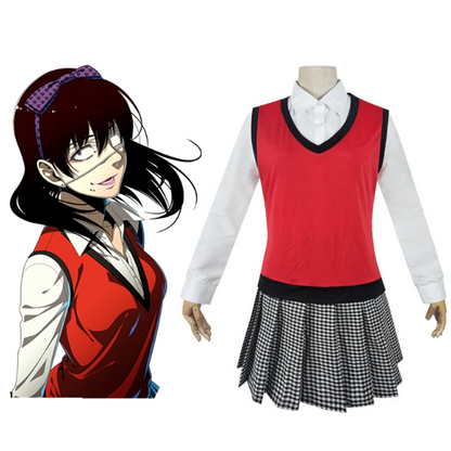 Anime Kakegurui Women School Uniform Outfit Midari Ikishima Halloween Carnival Suit Cosplay Costume