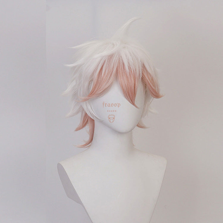 Danganronpa Nagito Komaeda White Gradient Pink Cosplay Wig