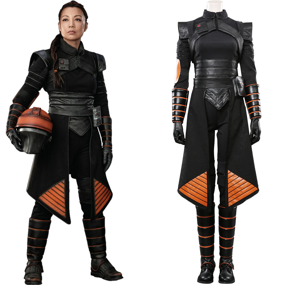 TV Series The Book Of Boba Fett The Mando Fennec Shand Black Outfits Halloween Cosplay Costume Suit