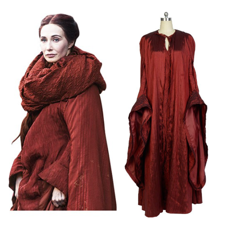 TV Series Game of Thrones The Red Woman Melisandre Outfit Cosplay Costume Halloween Carnival Suit