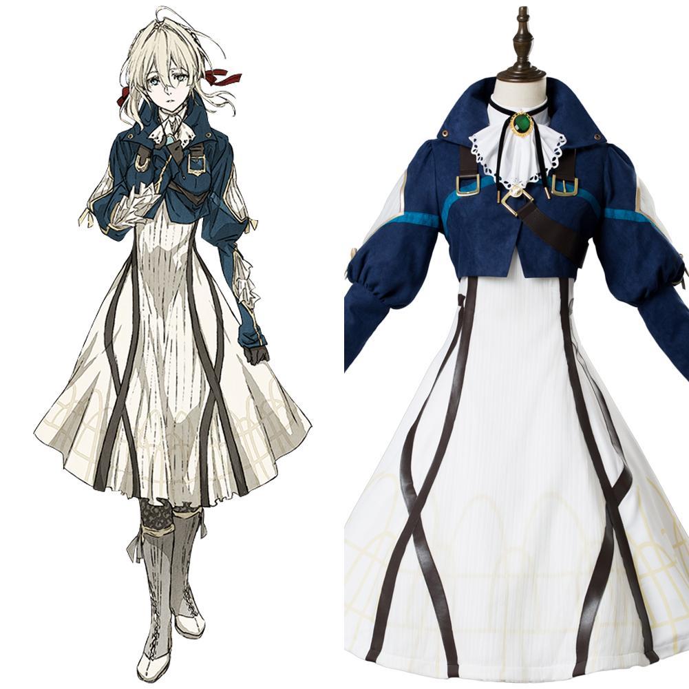 Vaioretto Evagaden Violet Evergarden Violet Dress Cosplay Costume Halloween Carnival Suit