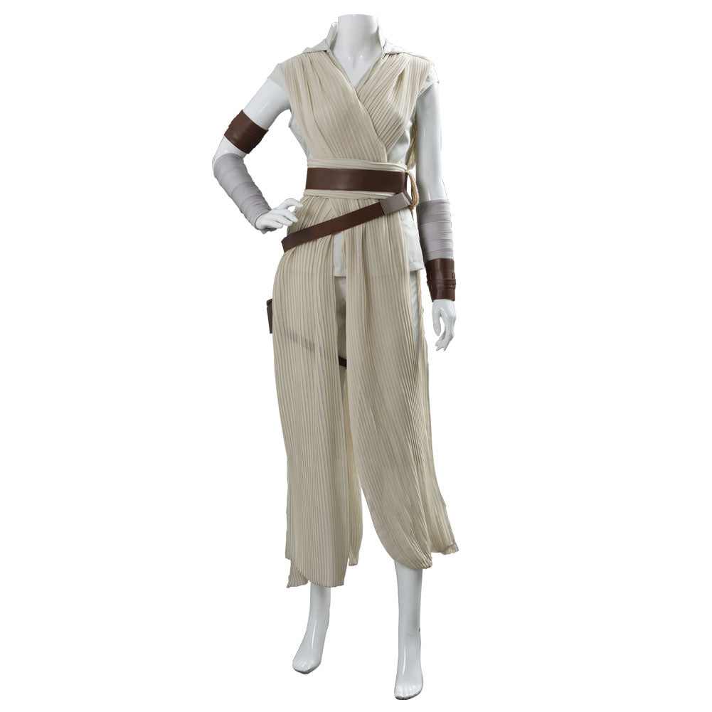 Movie Star Wars The Rise of Skywalker Rey Cosplay Costume Outfit Dress Halloween Carnival Suit