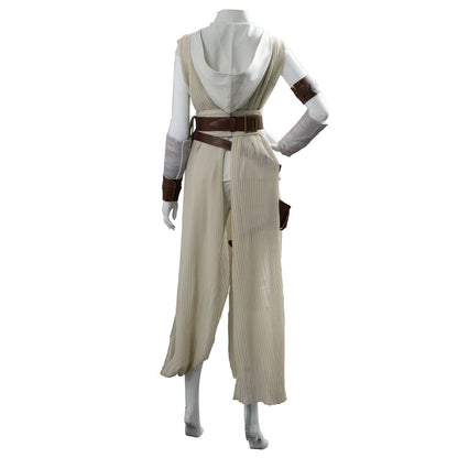 Movie Star Wars The Rise of Skywalker Rey Cosplay Costume Outfit Dress Halloween Carnival Suit