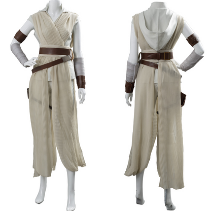 Movie Star Wars The Rise of Skywalker Rey Cosplay Costume Outfit Dress Halloween Carnival Suit