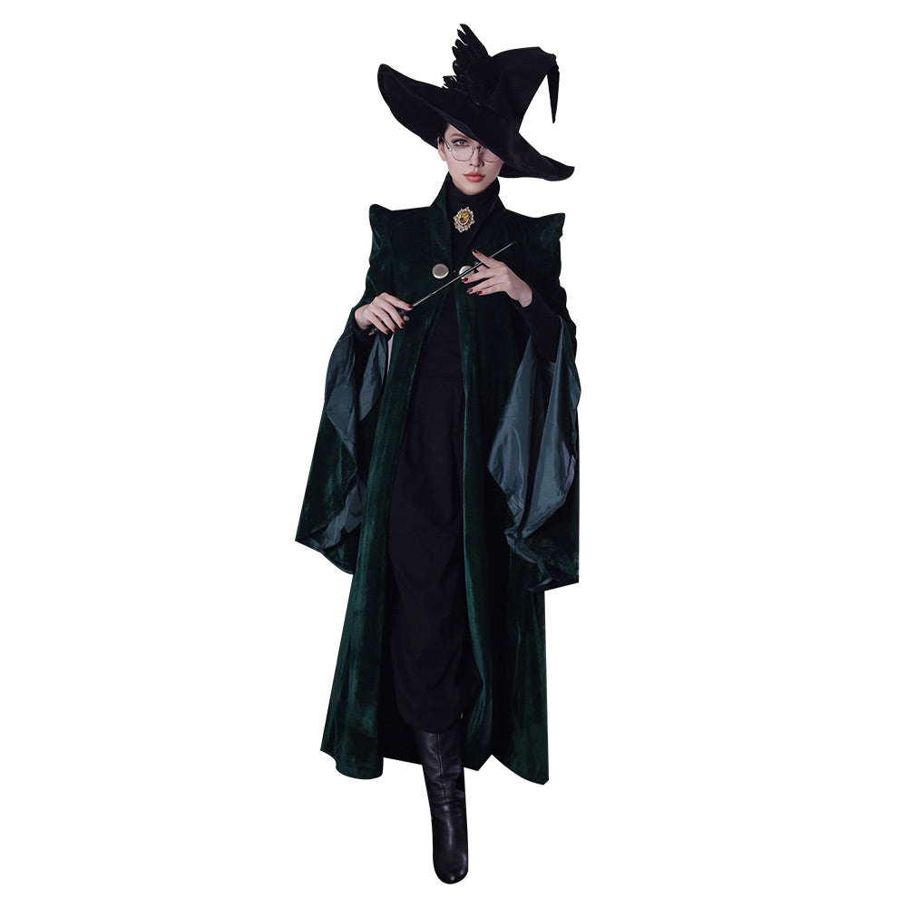 Movie Harry Potter Minerva McGonagall Cosplay Costume Halloween Suit