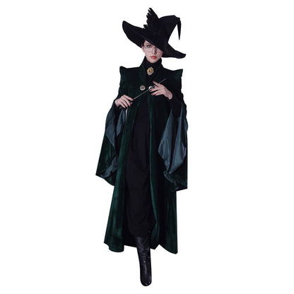 Movie Harry Potter Minerva McGonagall Cosplay Costume Halloween Suit