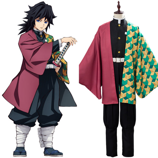 Anime Demon Slayer Giyuu Outfit Cosplay Costume Halloween Carnival Suit