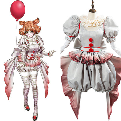 Movie Pennywise Cosplay Costume Horror Pennywise The Clown Costume Outfit for Women Girls Halloween Carnival