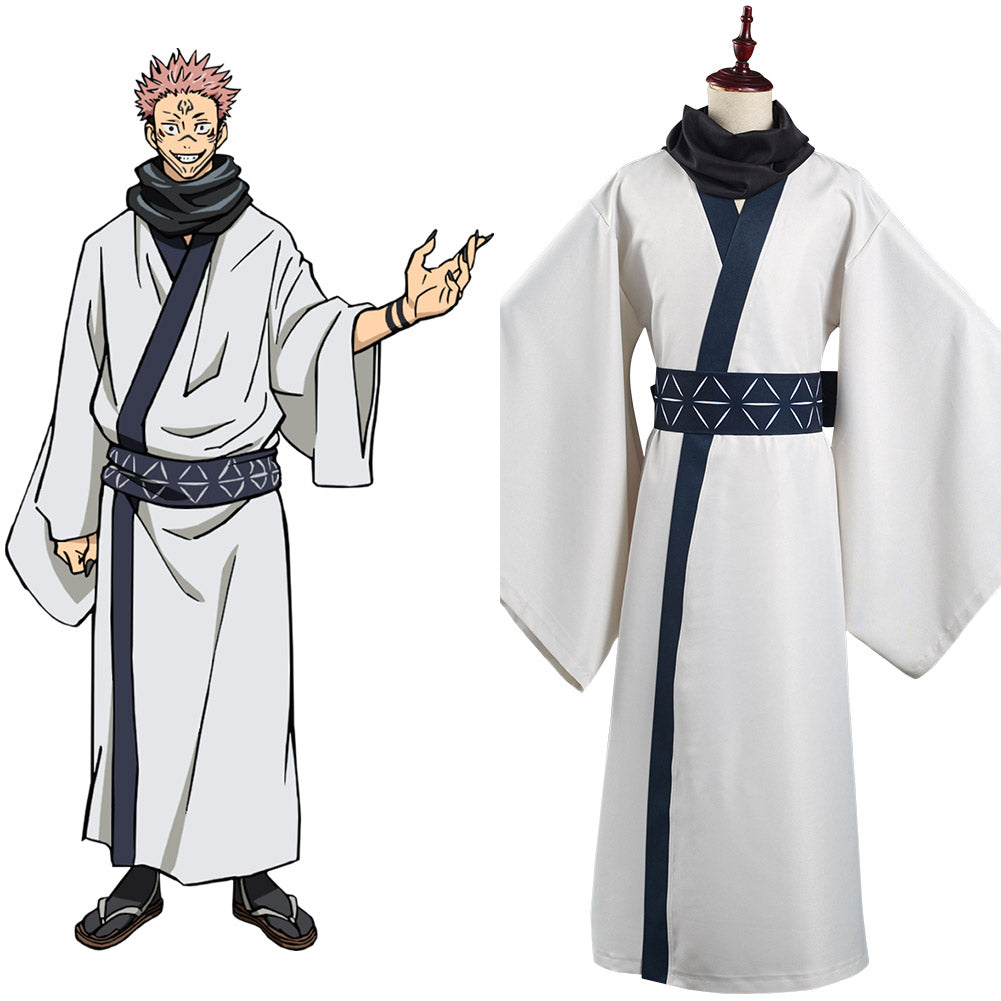 Anime Sukuna Ryoume Weiß Kimono Outfit Cosplay Kostüm Halloween Karneval Anzug