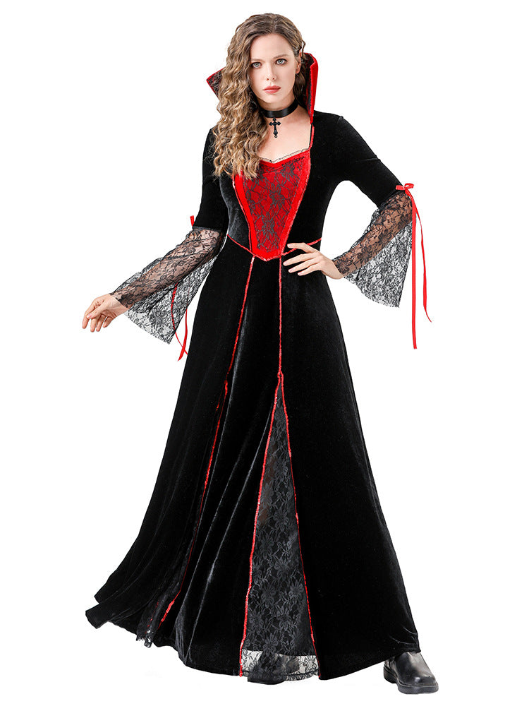 Medieval Witch Demon Costume Adult Cos Costumes Maxi Dress