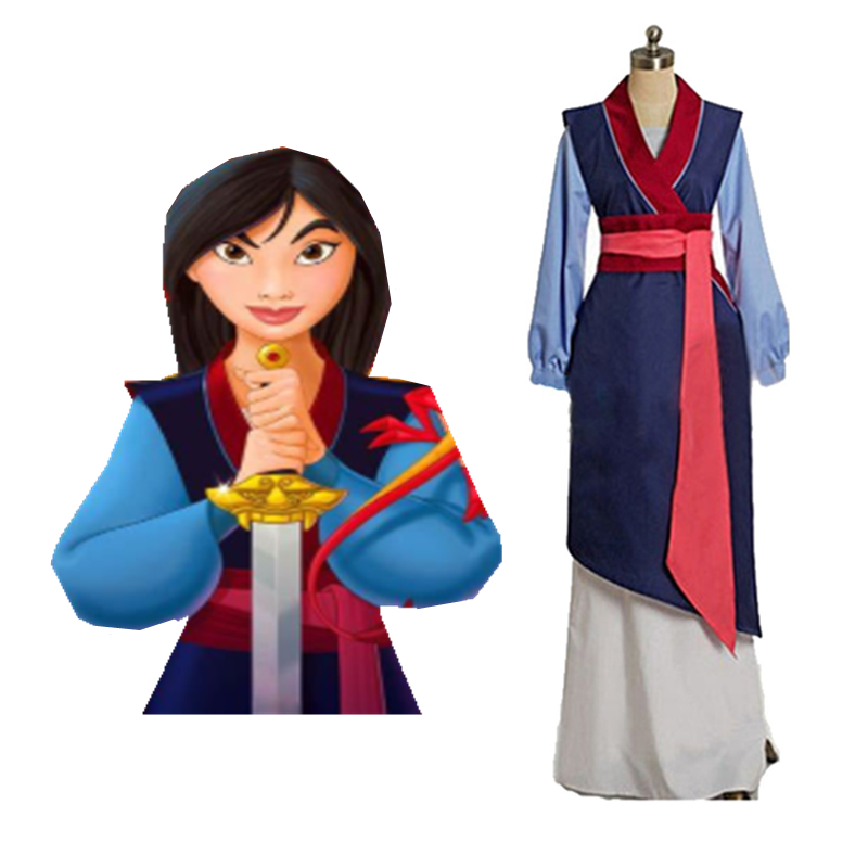 Movie Mulan Hua Mulan Cosplay Costume Chinese Traditional Dress Halloween Carnival